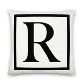 Letter R Border Monogram Decorative Throw Pillow Cushion, Pillow, $ 71.50, A Moment Of Now™